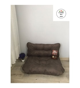 Petek Önü Palet Yer Minderi Ikili Takım Kahverengi