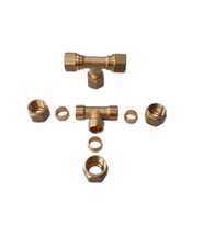 Sarı Pirinç Yüksüklü Te 12mm