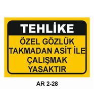 İŞ GÜVENLİĞİ UYARI LEVHASI 1 ADET PVC 21 X 29CM
