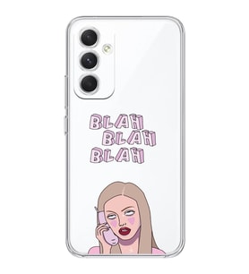 Samsung Galaxy A14 Uyumlu Blah Blah Blah Mean Girls Desenli Şeffaf Telefon Kılıfı