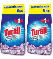 Tursil Matik Toz Çamaşır Deterjanı 16KG Leylak Bahçesi (106 Yıkama) Renkli/Beyazlar (2PK*8KG)