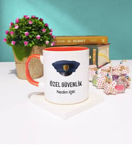 Özel Güvenlik Tasarımlı Kişiye Özel Güvenlik Kupa Bardak Turuncu