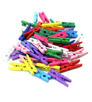 Hayal Sepeti MİNİK Renkli Ahşap Mini Mandal 100 Adet 2,5cm boy