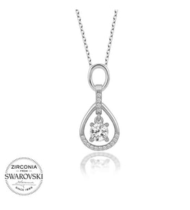 Swarovski Taşlı Gümüş Tektaş Bayan Kolye