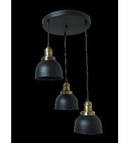 Dylight Retro Metal Siyah 3 lü Eskitme Duylu Dekoratif Rustik Sarkıt Avize çap:30 cm