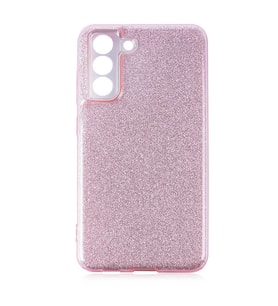Samsung Galaxy S21 FE Uyumlu Kılıf Sert Silikon Simli Desenli Zore Shining Silikon (Pembe)