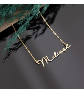 DKMN Gümüş Melissa İsimli Gümüş Kolye Kadın Gümüş Kolye (Gold)