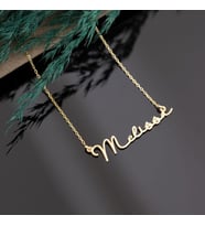 DKMN Gümüş Melissa İsimli Gümüş Kolye Kadın Gümüş Kolye (Gold)