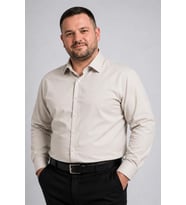 Açık Gri Ekstra Büyük Yaka 4 Drop Rahat Kesim Micro Kumaş Kol Düğmeli Regular Erkek Gömlek // 189-9