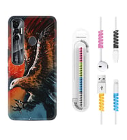 Tecno Spark 6 6 Go 8C 8 Pro 7 7 Pro Kılıf Kablo Koruma Spiral Silikon Kartal Uçarken 1718