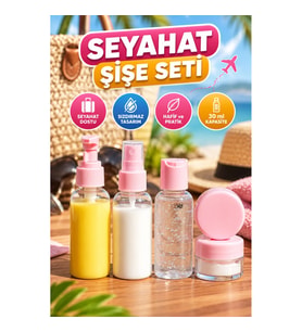 5 Parça 30 ml Seyahat Kozmetik Şişe Seti – Şeffaf Sızdırmaz Tasarım