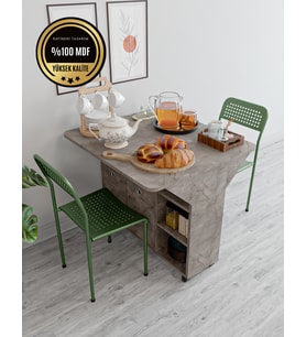 Kelebekk MASA Çok amaçlı masa ve dolap katlanır özellikli (Gri)