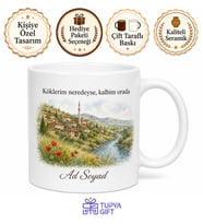 Memleketimin Renkleri Baskılı Kupa Bardak Hediye Porselen Özel Tasarım Mug