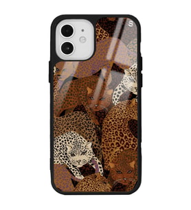 iPhone 12 Leoparlar Tasarımlı Glossy Telefon Kılıfı