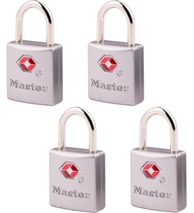 Master Lock 4683Q Tsa Giriş Bagaj Olarak Test Edilmiş Nikel Aynı Yük 16 Her Paket 4 Adet, 4683Q