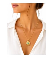 Açılabilir Madalyon Tasarımlı Paslanmaz Çelik Kadın Kolye