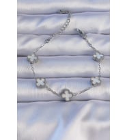 316L Çelik Gümüş Renk Sedefli Baby Boy Yonca Model Bileklik TJ-BB6302