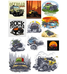 4x4 Off Road Sticker Set4 12 Parça Telefon, Tablet, Defter, Laptop Sticker
