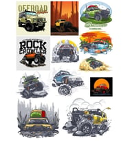 4x4 Off Road Sticker Set4 12 Parça Telefon, Tablet, Defter, Laptop Sticker