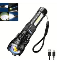 Valkyrie Şarjlı 7 Modlu Ultra Güçlü LED El Feneri Çakarlı Çok Fonksiyonlu Zoom 1500mAh