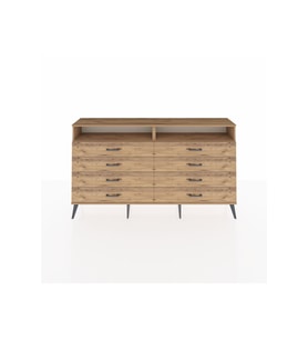 Arges Konsol 2 Raflı 8 Çekmeceli  176x30x99 Çam-Çam