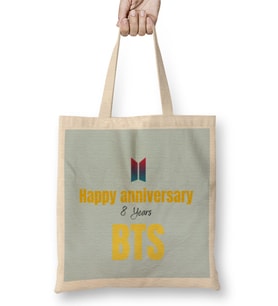 Happy 8 Years To Bts Army Gift Merch Bez Çanta Uzun Saplı