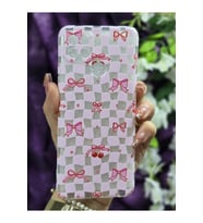 Oppo A15S / Oppo A15 Uyumlu Fiyonk ve Kiraz Desenli Şeffaf Telefon Kılıfı