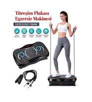 Titreşim Plakası Zayıflama Aleti Bluetooth Müzikli, Manyetik Shiatsu Masajlı, Uzaktan Kumandalı, Vücut Şekillendirici Egzersiz Platformu