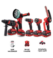 Beşli set MW350R (10mm Ç.Mandren+S.Sıkma+Ş.Spral+Ş.Matkap+Budama)