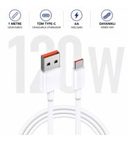 ScHitec 6A 120W UsbA to Type-C Hızlı Data ve Turbo Fast Şarj Kablosu Beyaz K292