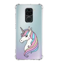 Xiaomi Redmi Note 9 Köşe Korumalı Antişok Kapak Unicorn Tasarımlı Şeffaf Silikon Kılıf