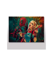 25cmX35cm Ahşap Tablo Harley Quinn Ve Deadpool
