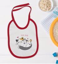 BK Kids I Love You Tasarımlı Kırmızı Bebek Mama Önlüğü-1