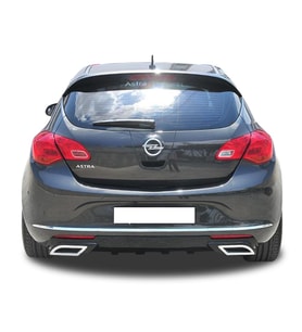 🚘 Opel Astra J Egzoz Görünümlü Difüzör – Sportif Plastik Arka Tampon Eki  Dinamik Tasarım (Standart)