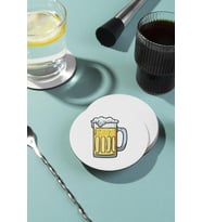 Tek Bira Tasarımlı Ahşap Bardak Altlığı