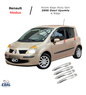 Renault Modus Krom Kapı Kolu Seti 4 kapı 2005 Üzeri P. Çelik