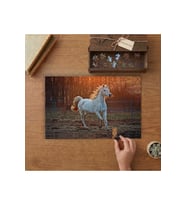 Beyaz Görkemli At Tasarımı 240 parça Ahşap Puzzle Ahşap Kutuda MP06359