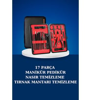 17 Parça Manikür Seti Taşınabilir Özel Çantalı El ve Ayak Bakımı Tırnak Batığı Temizleme