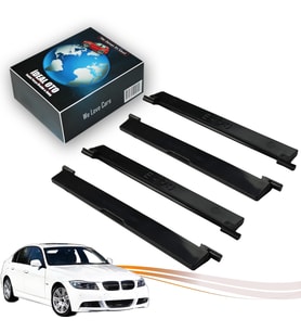 B M W 3 E90 (2004-2013 ) İçin Siyah 4 Parça Tavan Çıtası Kapak Seti (Boyanabilir)