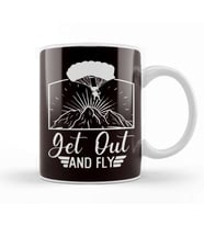 Get Out Fly Paragliding Paraglider Skydiving Parachuting Kupa Bardak Porselen