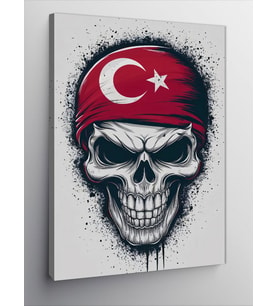 Kanvas Tablo Kuru Kafa Ve Türk Bayrağı