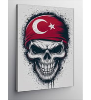 Kanvas Tablo Kuru Kafa Ve Türk Bayrağı