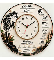 Twistify Kuaför & Güzellik Salonlarına Özel Tasarım 40x40 Dekoratif Duvar Saati