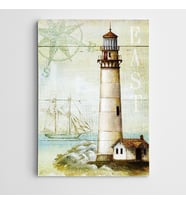 Deniz Feneri Vintage Kanvas Tablo