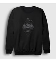 Presmono Unisex Siyah Earth Camper Kamp Sweatshirt 371211tt