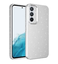 Coverzone Galaxy S24 FE ile uyumlu Z-Jelly K?l?f Kamera Korumal? Simli I??lt?l? Renkli Parlak Silikon Kapak - Silver