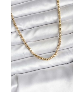 14K Gold Renk Kaplama Boru Zincir Model CM Kadın Kolye TJ-BKO10740