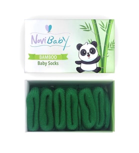 Novibaby 3'lü Bambu Yenidoğan Bebek Çorap I Pine Green I 0-6 ay (Karışık)