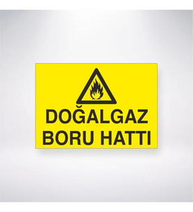 Doğal Gaz Boru Hattı 21x28 Arkası Yapışkanlı Levha