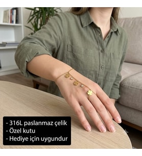 Lúmina Clover Charm Dört yapraklı yonca figürlü Şahmeran Bileklik